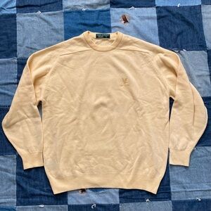 lyle and scott lambswool sweater butter yellow size XL